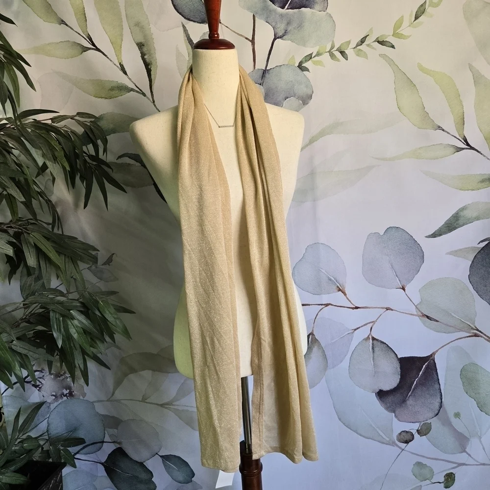 KOHLS | Acrylic & Silver Scarf in Tan sz 72in